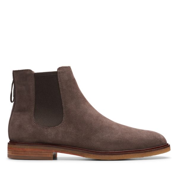 Clarks Mens Clarkdale Gobi Chelsea Boots Taupe Suede | UK-1634079